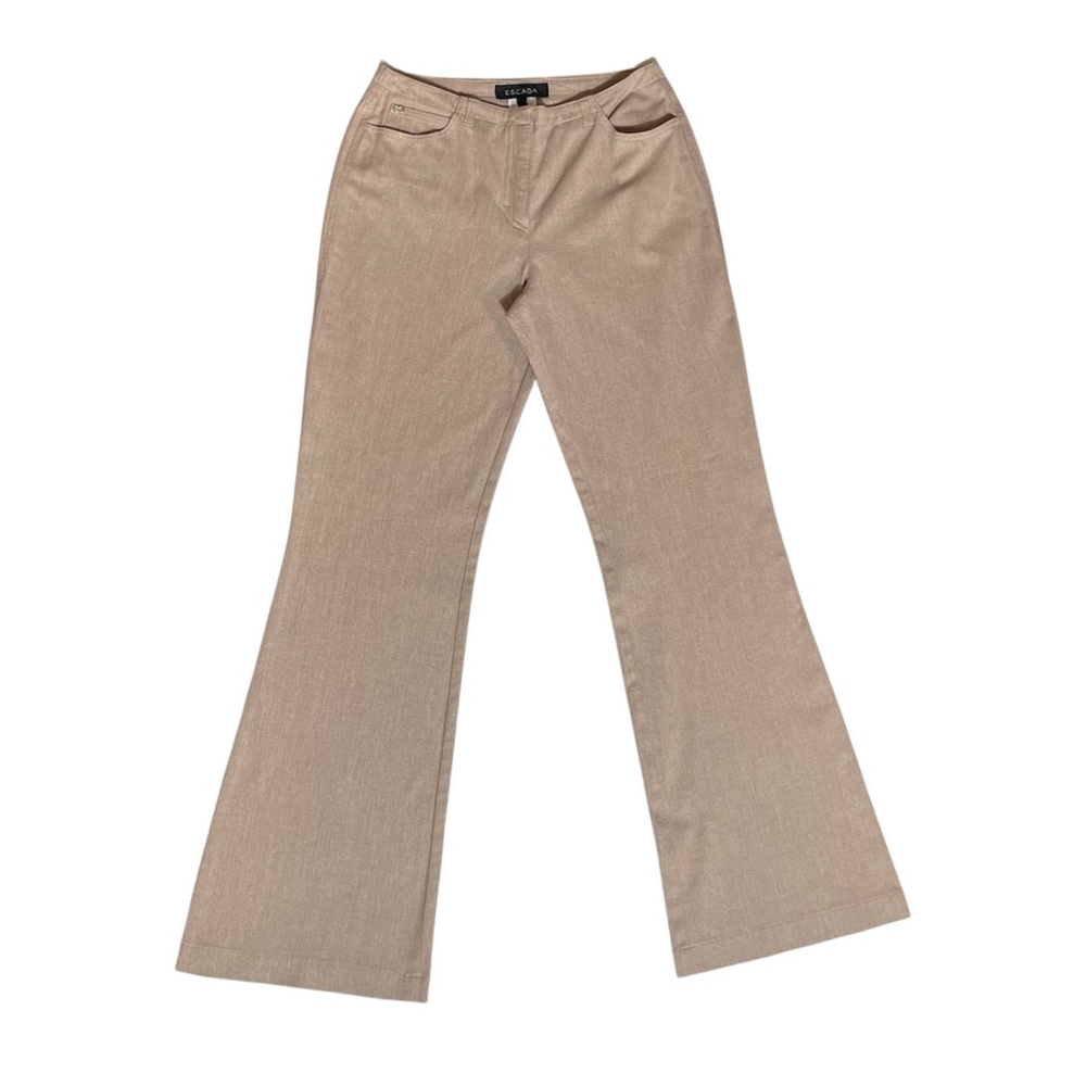 Vtg Escada Beige Flared Leg Slacks Workwear Office Dress Pants, EU 36, 27x31